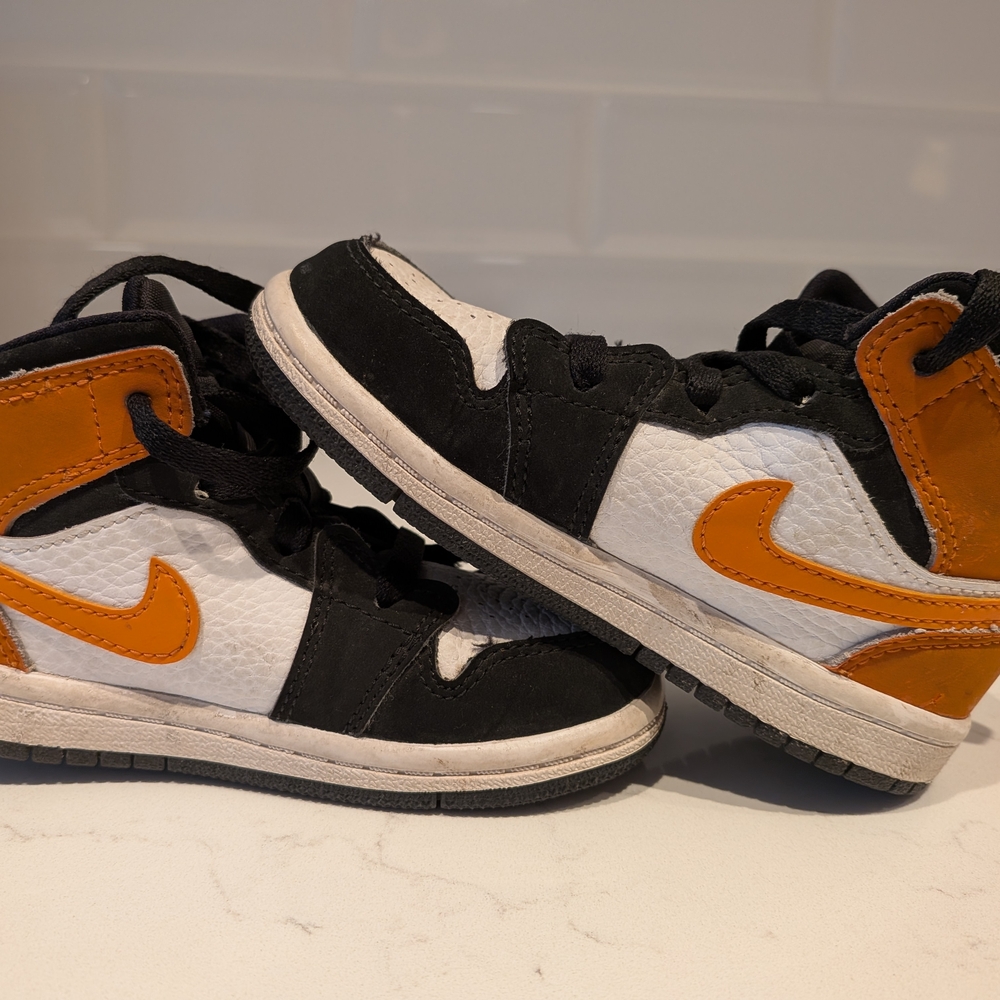 Jordan Kids Sneakers - Black, White, and Orange
